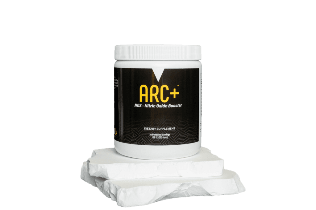 A tub of arc plus on top of some white paper